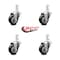 Service Caster 3 Inch Black Polyurethane Wheel Swivel 3/4 Inch Square Stem Caster Set SCC SCC-SQ20S314-PPUB-BLK-34-4 - alternate 2